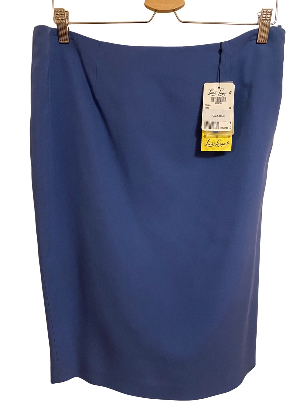 Luisa Spagnoli Italy Blue Pencil Skirt 100% Silk